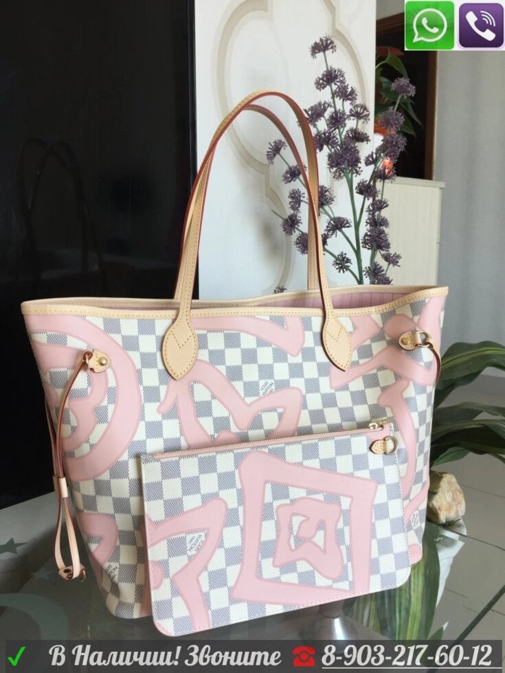 Сумка Белая Louis Vuitton Neverfull Ballerine Azur Розовая MM ##от компании## Интернет Магазин брендовых сумок и обуви - ##фото## 1