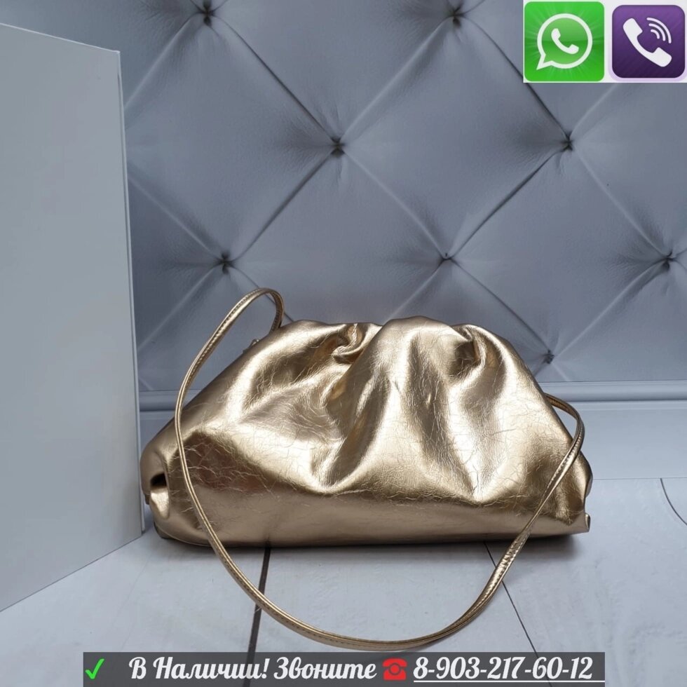 Сумка Bottega pouch Боттега Металлик Золотой от компании Интернет Магазин брендовых сумок и обуви - фото 1