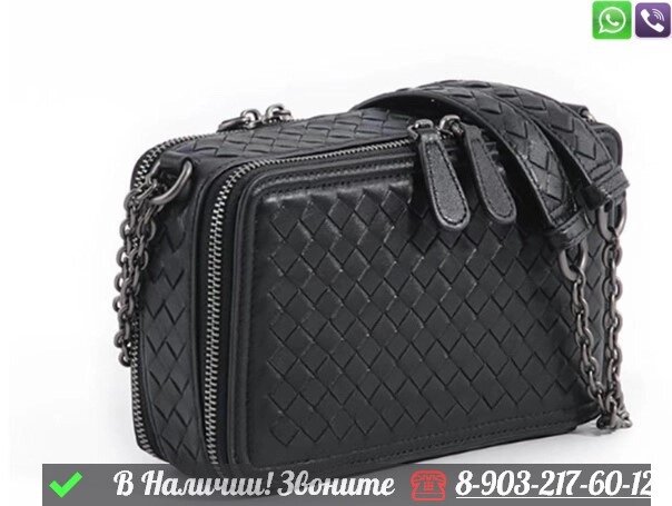 Сумка Bottega Veneta Messenger черная от компании Интернет Магазин брендовых сумок и обуви - фото 1
