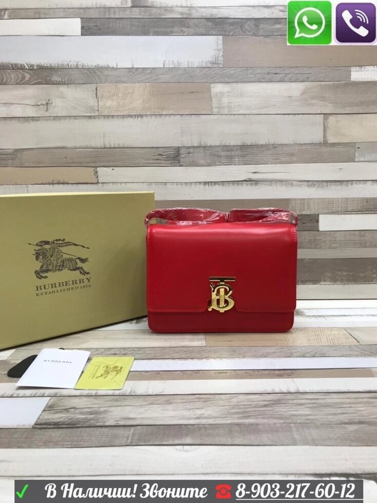 Сумка Burberry TB с коллажным принтом Берберри Красный от компании Интернет Магазин брендовых сумок и обуви - фото 1