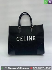 Сумка Celine Horizontal Cabas Triomphe Embroidery шоппер Черный