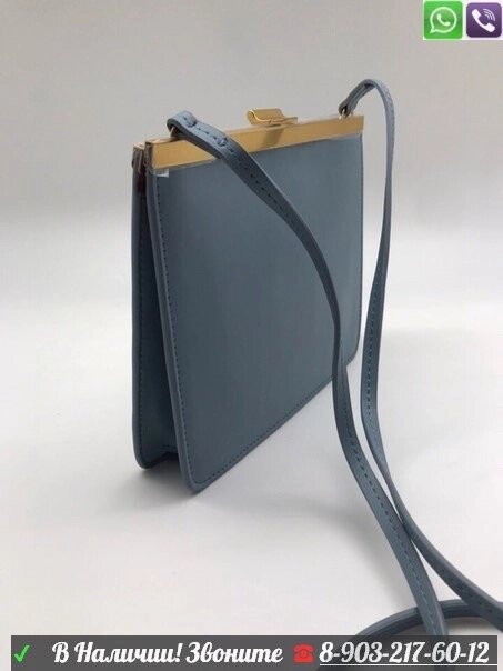 Сумка Celine Mini Clasp Голубой от компании Интернет Магазин брендовых сумок и обуви - фото 1