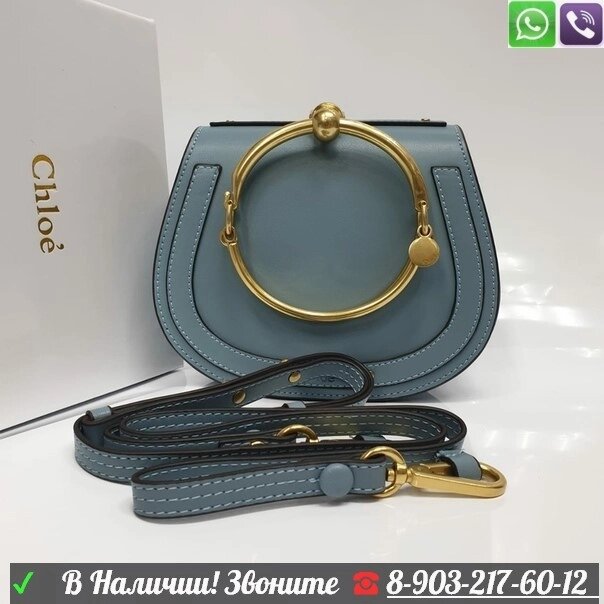 Сумка Chloe Nile браслет Голубой от компании Интернет Магазин брендовых сумок и обуви - фото 1