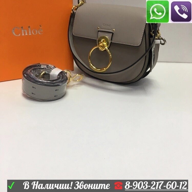 Сумка Chloe Tess Клатч круглый Серый от компании Интернет Магазин брендовых сумок и обуви - фото 1
