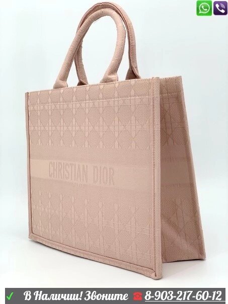 Сумка Christian Dior Book Tote Oblique Диор текстиль с вышивкой от компании Интернет Магазин брендовых сумок и обуви - фото 1