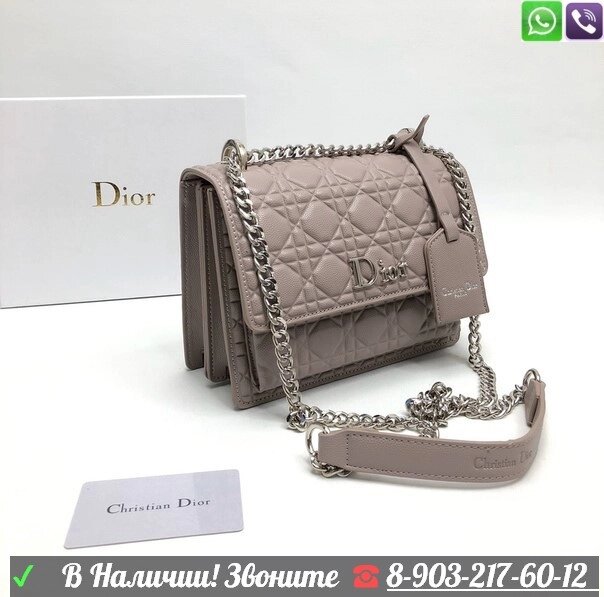 Сумка Christian Dior кожа икра Пудровый от компании Интернет Магазин брендовых сумок и обуви - фото 1