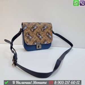 Сумка Coach кожаная с принтом Розовый