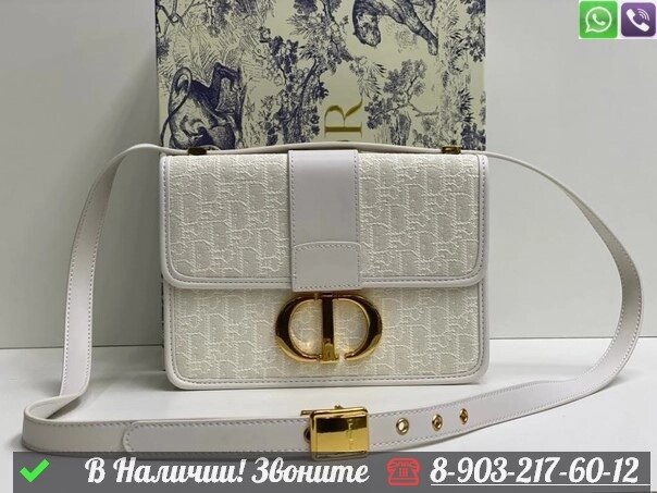 Сумка Dior 30 Montaigne белая от компании Интернет Магазин брендовых сумок и обуви - фото 1