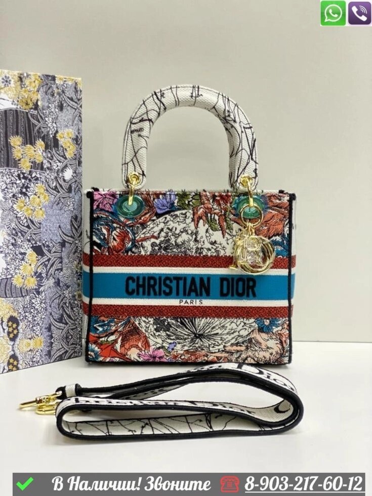 Сумка Dior Dlite с рисунком от компании Интернет Магазин брендовых сумок и обуви - фото 1