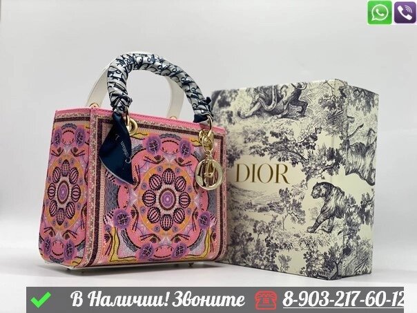 Сумка Dior Lady D Lite тканевая от компании Интернет Магазин брендовых сумок и обуви - фото 1