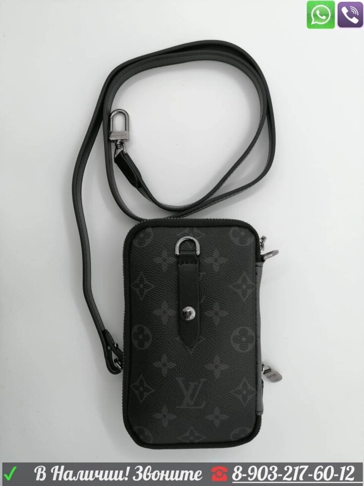 Сумка для телефона Louis Vuitton Черный от компании Интернет Магазин брендовых сумок и обуви - фото 1