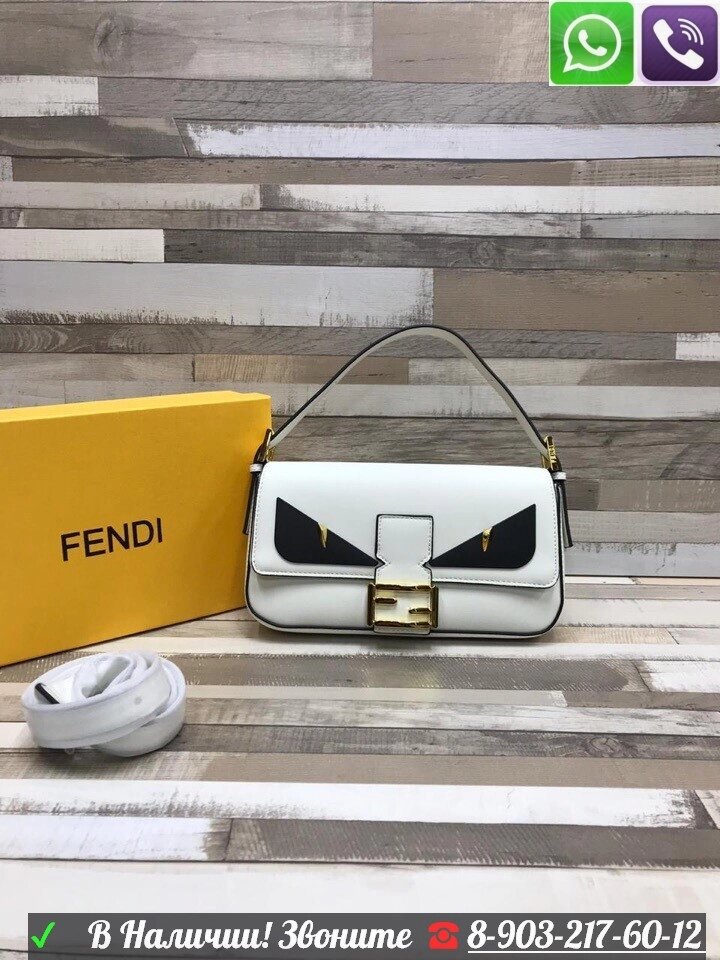 Сумка Fendi baguette Roma Amor Фенди с глазами от компании Интернет Магазин брендовых сумок и обуви - фото 1