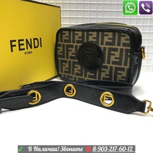 Сумка Fendi FF Messenger Клатч Фенди с логотипом F Бордовый