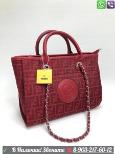 Сумка Fendi из холщовой ткани с узором FF