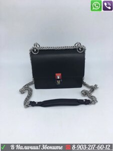 Сумка Fendi Kan Клатч Фенди на цепочке Серый