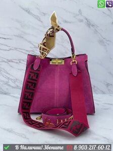 Сумка Fendi Peekaboo замшевая Коричневый