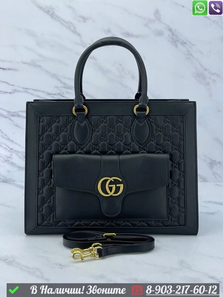 Сумка Gucci черный шоппер от компании Интернет Магазин брендовых сумок и обуви - фото 1