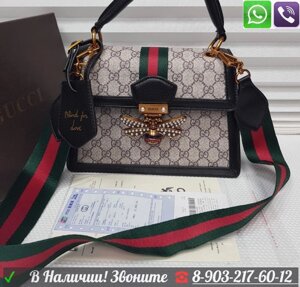 Сумка Gucci GG Small Top Handle Brown Gucci Клатч с ручкой Красный