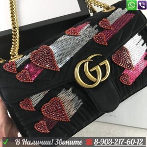 Сумка Gucci Marmont с вышивкой