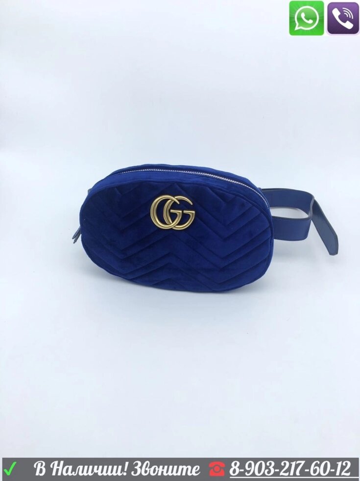 Сумка Gucci Поясная бархатная от компании Интернет Магазин брендовых сумок и обуви - фото 1