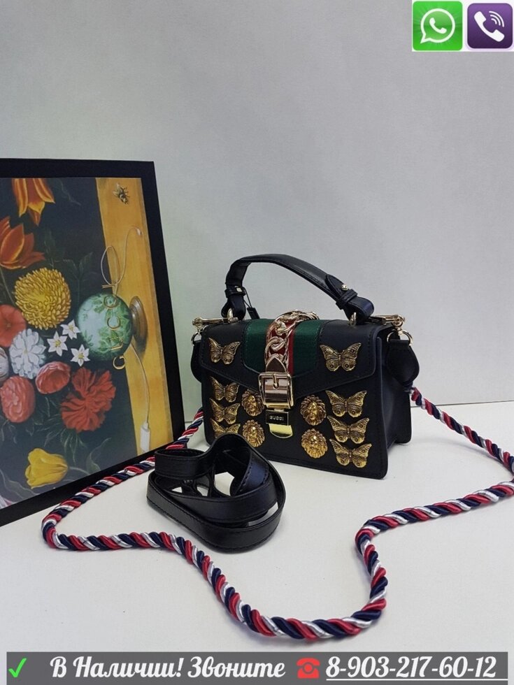 Сумка Gucci с бабочками от компании Интернет Магазин брендовых сумок и обуви - фото 1