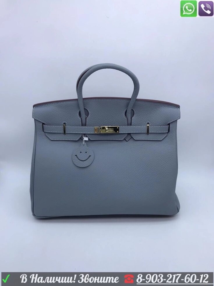 Сумка Hermes Birkin 35 Гермес Голубой от компании Интернет Магазин брендовых сумок и обуви - фото 1