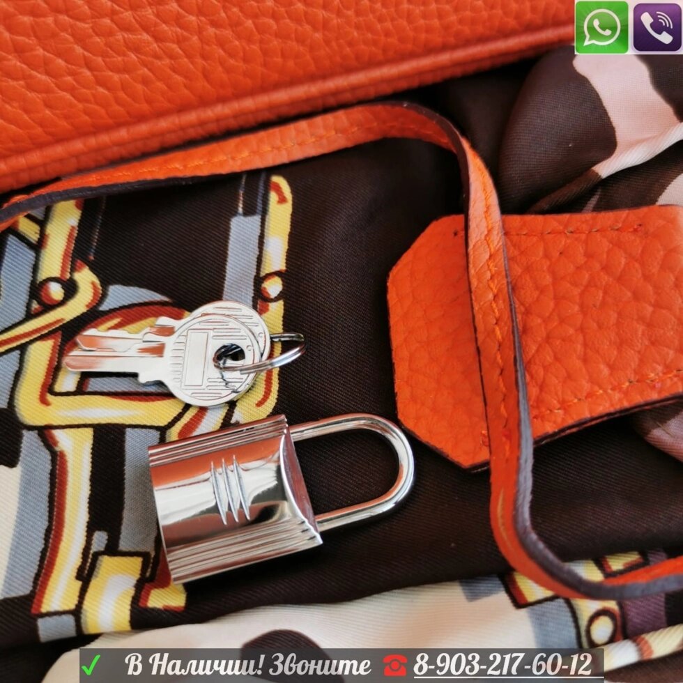 Сумка Hermes Birkin 35 оранжевая от компании Интернет Магазин брендовых сумок и обуви - фото 1