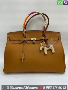 Сумка Hermes Birkin 50 большая Черный Бежевый