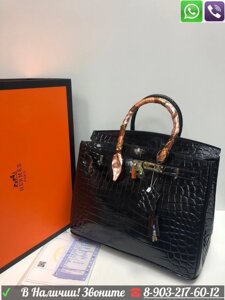 Сумка Hermes Birkin Крокодиловая Гермес Биркин Лаковая Красный