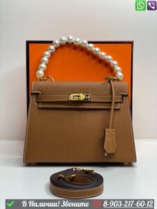 Сумка Hermes Kelly c бусинами Оранжевый