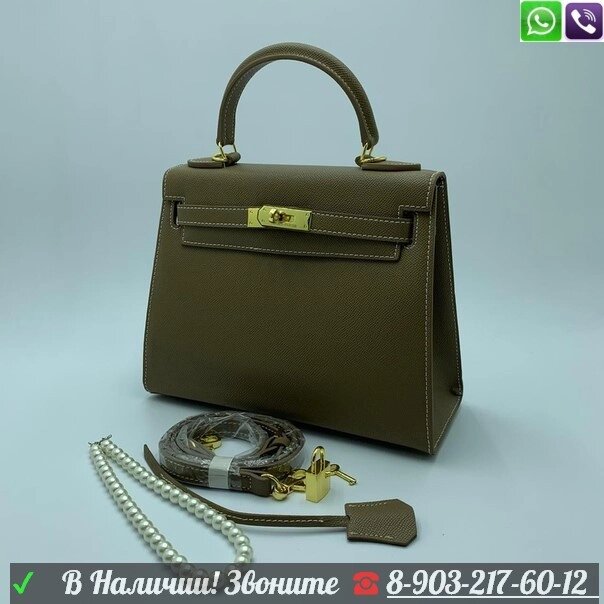 Сумка Hermes Kelly Epsom Болотный от компании Интернет Магазин брендовых сумок и обуви - фото 1