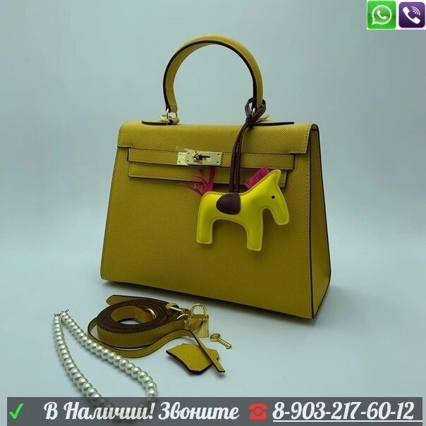 Сумка Hermes Kelly Epsom Желтый от компании Интернет Магазин брендовых сумок и обуви - фото 1