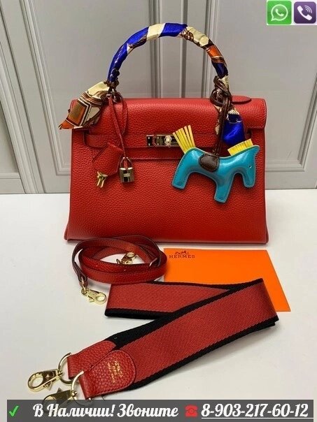 Сумка Hermes Kelly Гермес Келли Красный от компании Интернет Магазин брендовых сумок и обуви - фото 1