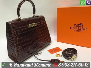 Сумка Hermes Kelly крокодиловая