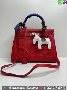 Сумка Hermes Kelly с лошадкой Коричневый