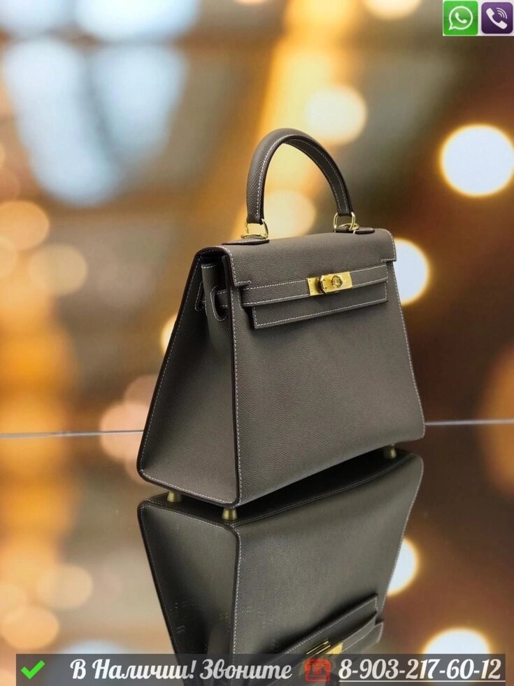 Сумка Hermes Kelly Серый от компании Интернет Магазин брендовых сумок и обуви - фото 1