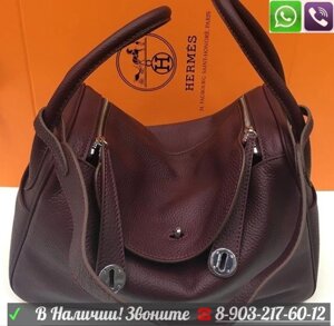 Сумка Hermes Lindy Бордовая Гермес Линди 30 Кожа