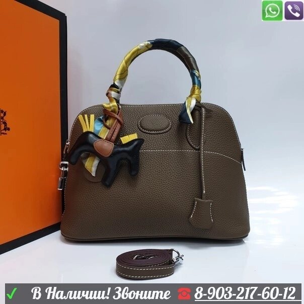 Сумка Hermes полукруглая Серый от компании Интернет Магазин брендовых сумок и обуви - фото 1