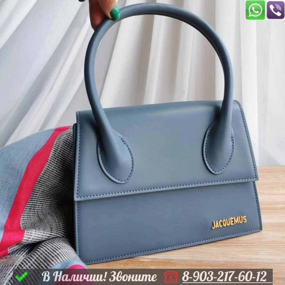 Сумка Jacquemus Le Grand Chiquito Голубой от компании Интернет Магазин брендовых сумок и обуви - фото 1