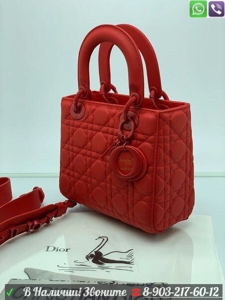 Сумка Lady Dior 25 Красный от компании Интернет Магазин брендовых сумок и обуви - фото 1