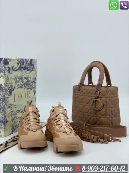 Сумка Lady Dior Бежевый от компании Интернет Магазин брендовых сумок и обуви - фото 1