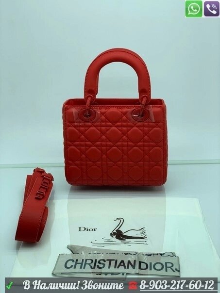 Сумка Lady Dior mini Красный от компании Интернет Магазин брендовых сумок и обуви - фото 1