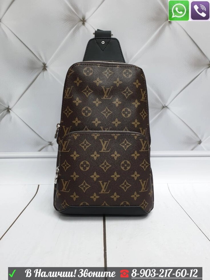 Сумка Louis Vuitton Avenue Sling Коричневая Damier Ebene от компании Интернет Магазин брендовых сумок и обуви - фото 1