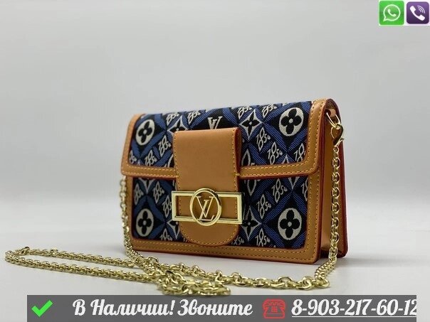 Сумка Louis Vuitton Dauphine Mini синяя от компании Интернет Магазин брендовых сумок и обуви - фото 1