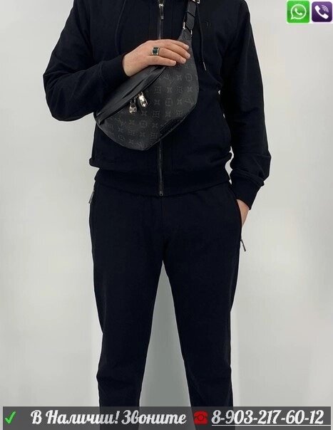 Сумка Louis Vuitton Discovery Луи Виттон поясная мужская Черный от компании Интернет Магазин брендовых сумок и обуви - фото 1