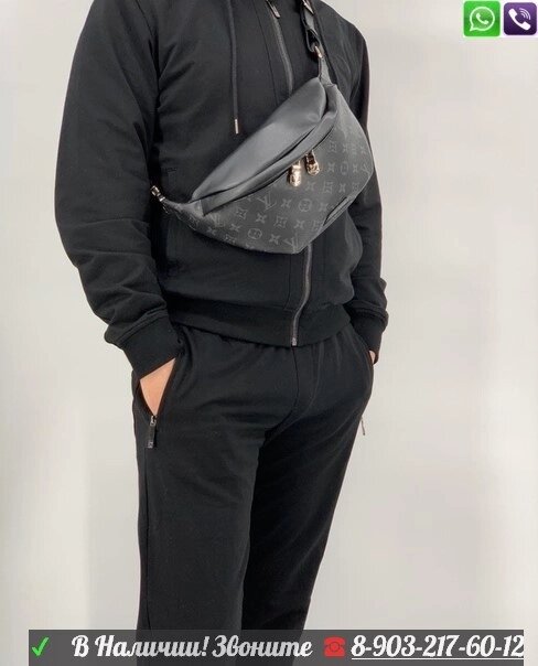 Сумка Louis Vuitton Discovery Луи Виттон поясная мужская Серый от компании Интернет Магазин брендовых сумок и обуви - фото 1