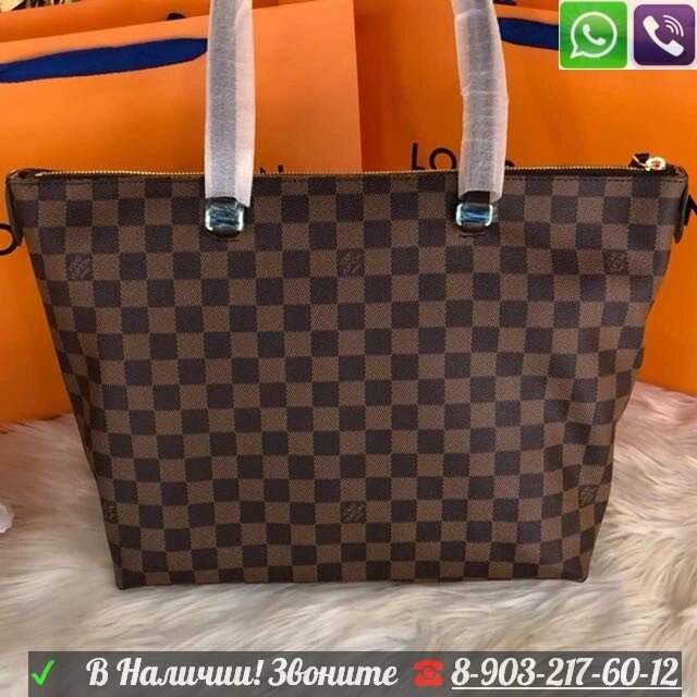 Сумка Louis Vuitton Iena PM Damier Ebene Луи Витон Monogram коричневая шашка от компании Интернет Магазин брендовых сумок и обуви - фото 1