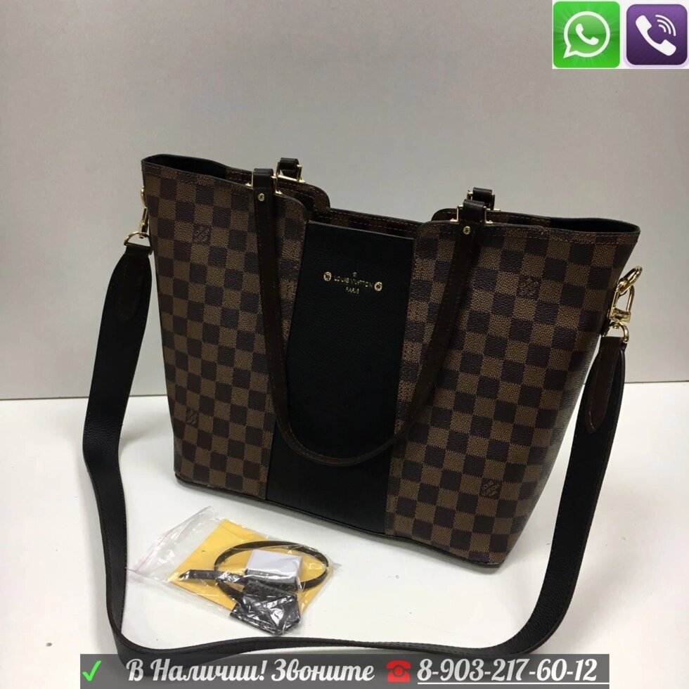 Сумка louis vuitton Jersey LV Луи Виттон в коричневую шашку от компании Интернет Магазин брендовых сумок и обуви - фото 1