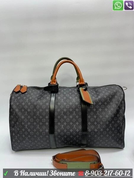 Сумка Louis Vuitton Keepall Bandouliere 50 чёрная от компании Интернет Магазин брендовых сумок и обуви - фото 1