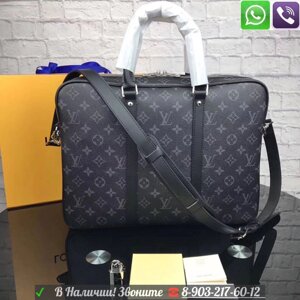 Сумка Louis Vuitton Monogram Eclipse Луи Виттон Портфель Серая черная монограмма